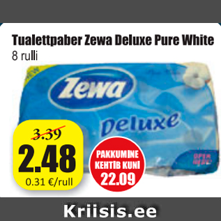 Allahindlus - Tualettpaber Zewa Deluxe Pure White