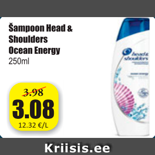 Allahindlus - Šampoon Head&Sholders Ocean Energy 250 ml