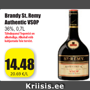 Allahindlus - Brandy St. Remy Authentic VSOP