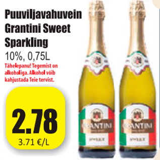 Allahindlus - Puuviljavahuvein Grantini Sweet Sparkling