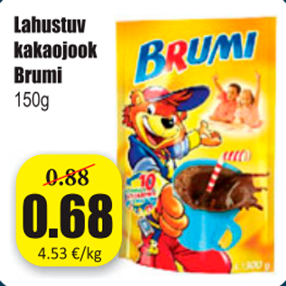 Allahindlus - Lahustuv kakaojook Brumi 150 g