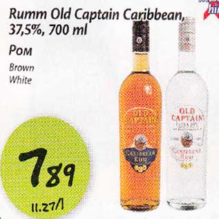 Allahindlus - Rumm Old Captain Caribbean, 37,5%, 700 ml