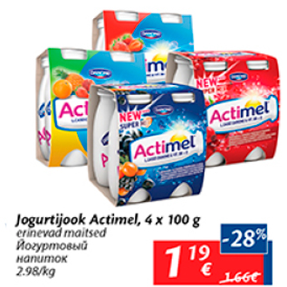 Allahindlus - Jogurtijook Actimel, 4 x 100 g