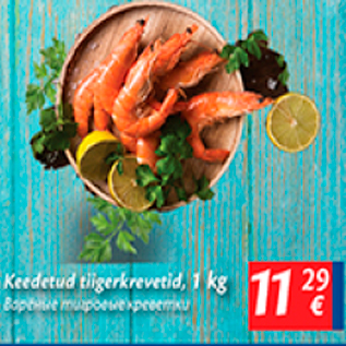 Allahindlus - Keedetud tiigerkrevetid, 1 kg