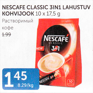 Allahindlus - NESCAFE CLASSIC 3IN1 LAHUSTUV KOHVIJOOK 10 X 17,5 G