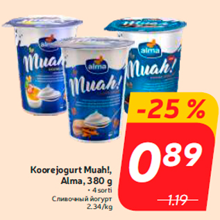 Allahindlus - Koorejogurt Muah!, Alma, 380 g