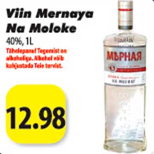 Allahindlus - Viin Mernaya Na Moloke 40%, 1L