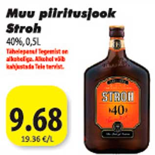 Allahindlus - Muu piiritusjook Stroh 40%, 0,5L