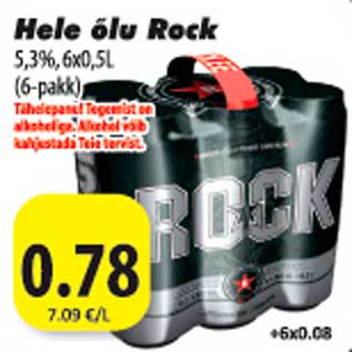 Allahindlus - Hele õlu Rosk 5,3%,6x0,5L (6-pakk)