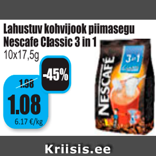 Allahindlus - Lahustuv kohvijook piimasegu Nescafe Classic 3in1