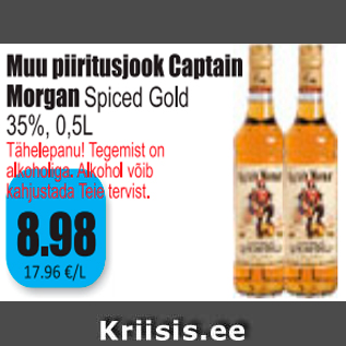 Allahindlus - Muu piiritusjook Captain Morgan Spiced Gold 35%