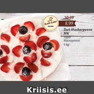 Allahindlus - Tort Maskarpoone MK 1 kg