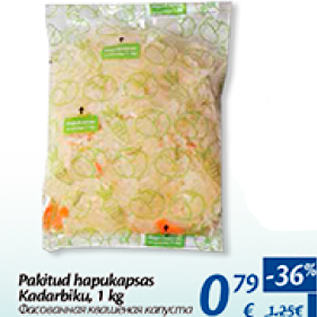 Allahindlus - Pakitud hapukapsas Kaderbiku, 1 kg