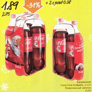 Allahindlus - Karastusjook Coka-Cola multipakk, 2 x 2 l