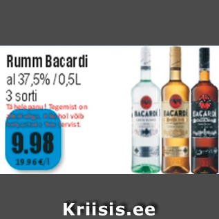 Allahindlus - Rumm Bacardi