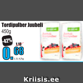 Allahindlus - Tordipulber Juubeli 450g