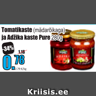 Allahindlus - Tomatikaste (mädarõikaga) ja Adžika kaste Pure 280g