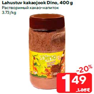 Allahindlus - Lahustuv kakaojook Dino, 400 g