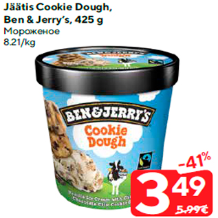 Allahindlus - Jäätis Cookie Dough, Ben & Jerry’s, 425 g