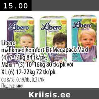 Allahindlus - Libero mähkmed Comfort Fit Megapack Maxi