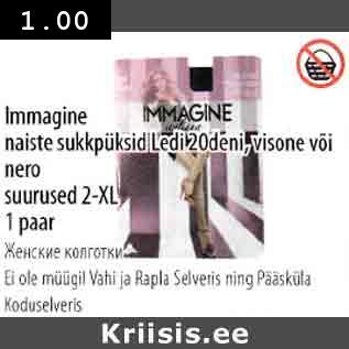 Allahindlus - Immagine naiste sukkpüksid Ledi 20 deni, visone või nero suurused 2-XL