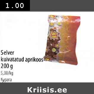 Allahindlus - Selver kuivatatud aprikoos 200 g