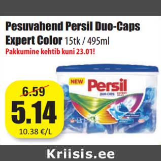 Allahindlus - Pesuvahend Persil Duo-Caps Expert Color15tk / 495ml