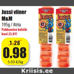 Allahindlus - Jussi viiner M&M 195g / Atria