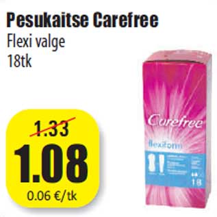 Allahindlus - Pesukaitse Carefree Flexi valge 18tk