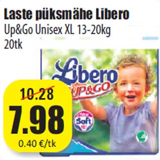 Allahindlus - Laste püksmähe Libero Up&Go Unisex XL 13-20kg 20tk