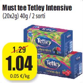 Allahindlus - Must tee Tetley Intensive (20x2g) 40g / 2 sorti