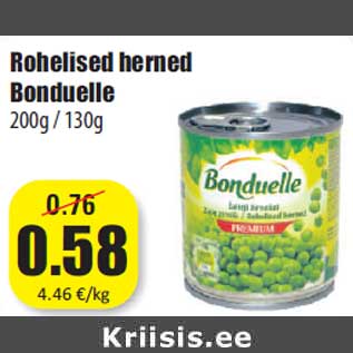 Allahindlus - Rohelised herned Bonduelle 200g / 130g