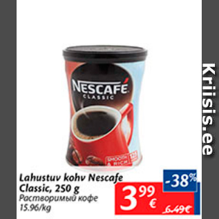 Allahindlus - Lahustuv kohv Nescafe Classic, 250 g