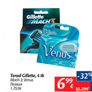 Allahindlus - Terad Gillette, 4 tk