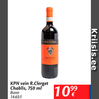 Allahindlus - KPN vein R.Clerget Chablis, 750 ml