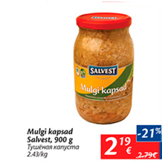 Allahindlus - Mulgi kapsad Selver, 900 g