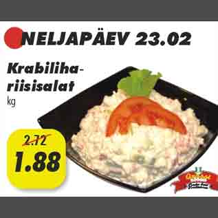 Allahindlus - Krabilihariisisalat, kg