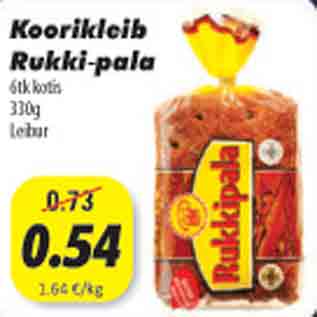 Allahindlus - Koorikleib Rukki-pala, 6tk kotis, 330g