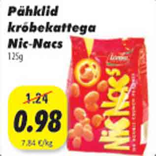 Allahindlus - Pähklid krõbekattega Nic-Nacs, 125g