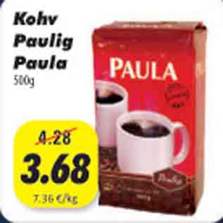 Allahindlus - Kohv Paulig Paula,500g