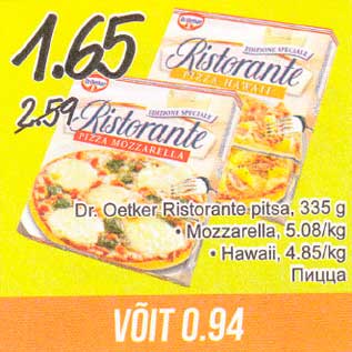 Allahindlus - Dr. Oetker Ristorante Pitsa, 335 g