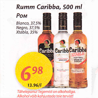 Allahindlus - Rumm Caribba, 500 ml