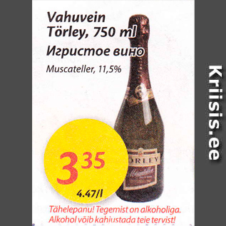 Allahindlus - Vahuvein Törley, 750 ml