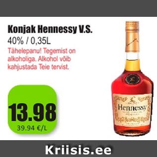 Allahindlus - Konjak Hennessy V.S.