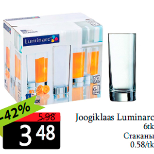 Allahindlus - Joogiklaas Luminarc 6tk