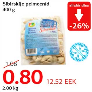 Allahindlus - Sibirskije pelmeenid 400 g