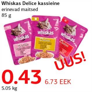 Allahindlus - Whiskas Delice kassieine erinevad maitsed 85 g