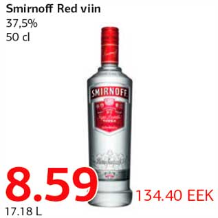 Allahindlus - Smirnoff Red viin 37,5% 50 cl