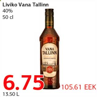 Allahindlus - Liviko Vana Tallinn 40% 50 cl