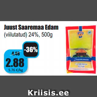 Allahindlus - Juust Saaremaa Edam